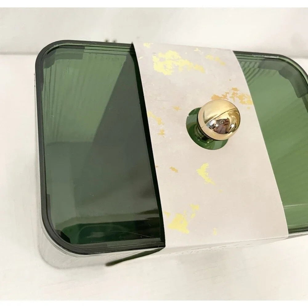 NEW Oasis Home 3 Compartment Vanity Organizer Green Plastic 5.5